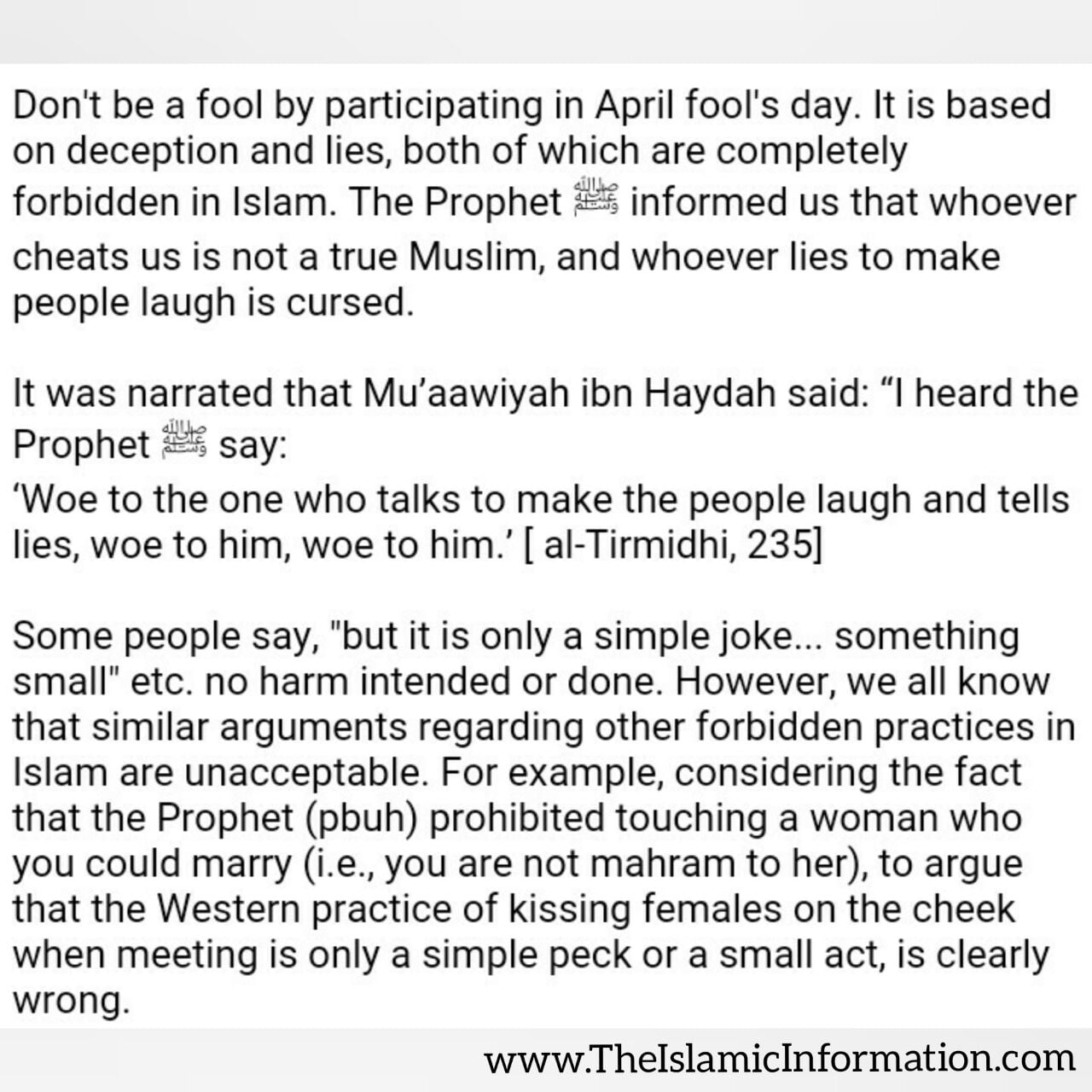 april fools day hadith