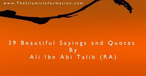 39 Beautiful Sayings and Quotes ali ibn abi talib ra