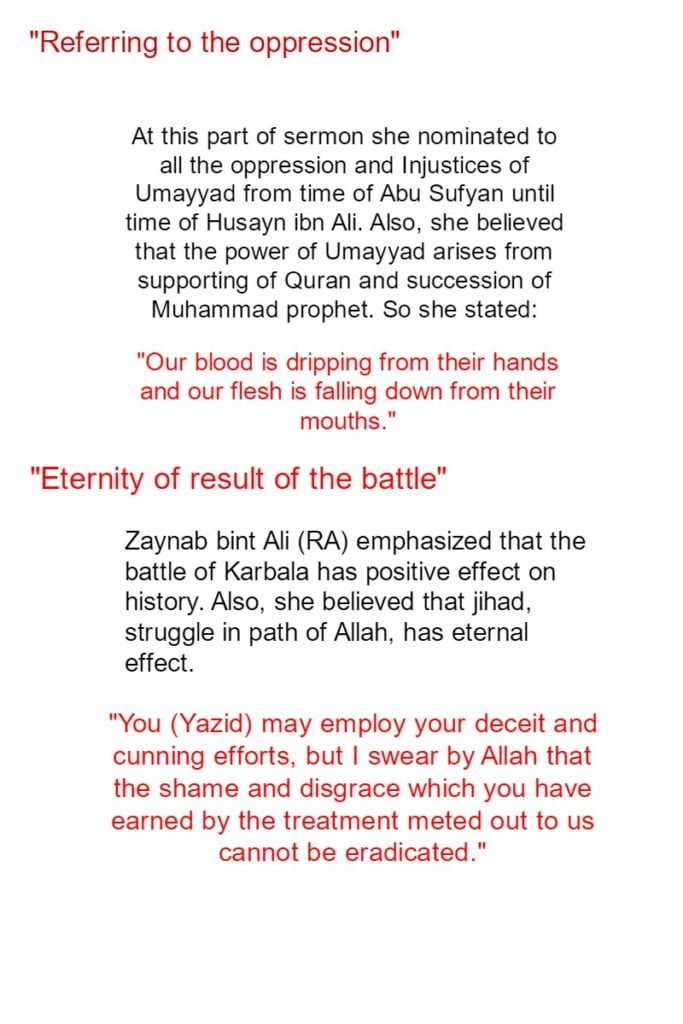 Sermon of Zaynab bint Ali in the court of Yazid 3