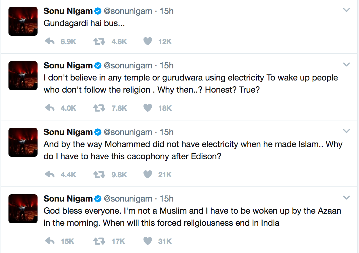 Sonu Nigam against azaan