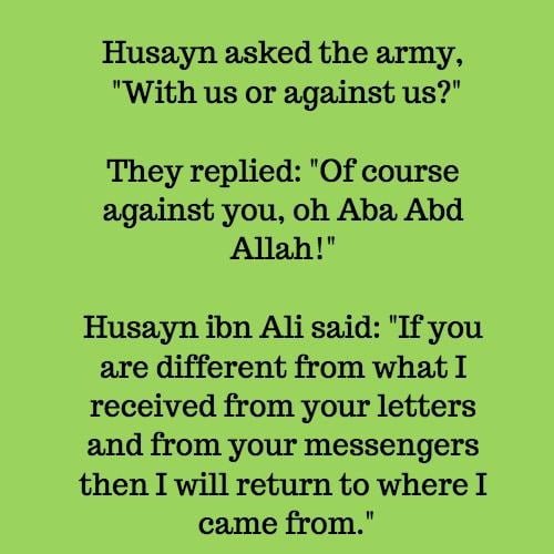 hussain to kufa