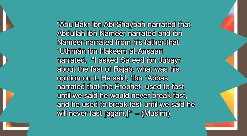 rajab fasting hadith