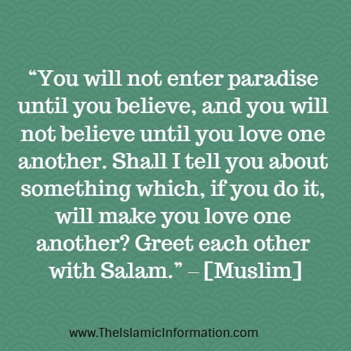 saying salam hadith muslim
