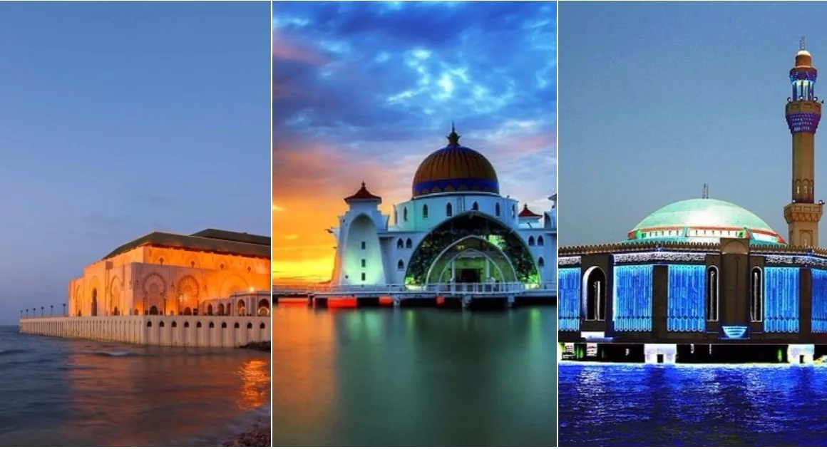 Beautiful Mosques Surrounded By Ocean