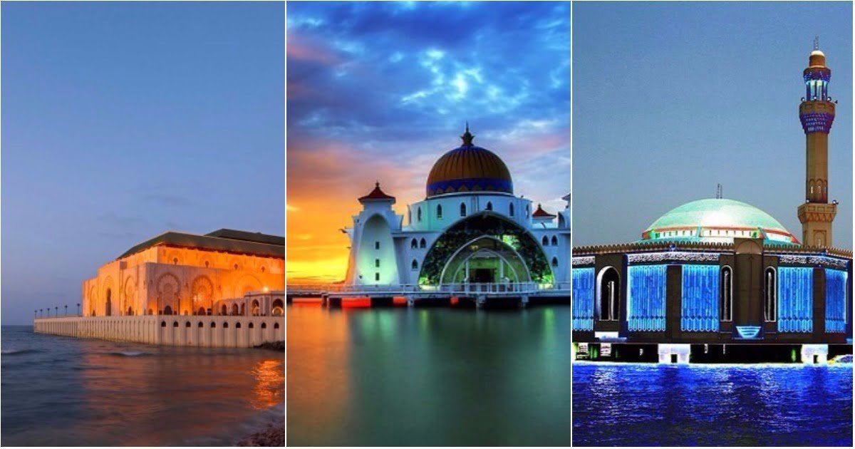 Beautiful Mosques Surrounded By Ocean