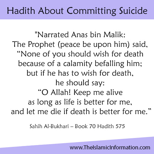 Hadith About Committing Suicide