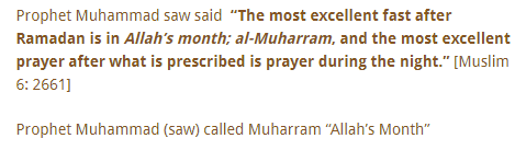 MUHARRAM FASTING HADITH