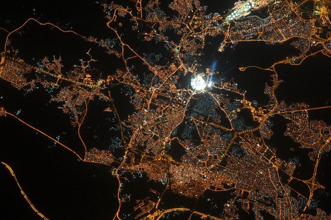 Makkah from space night time