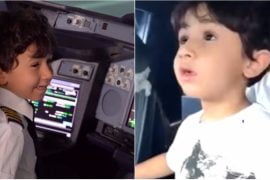 6 Years Old Muslim Kid Flies Etihad Airways Plane
