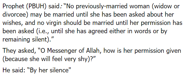forcing girl marriage islam hadith