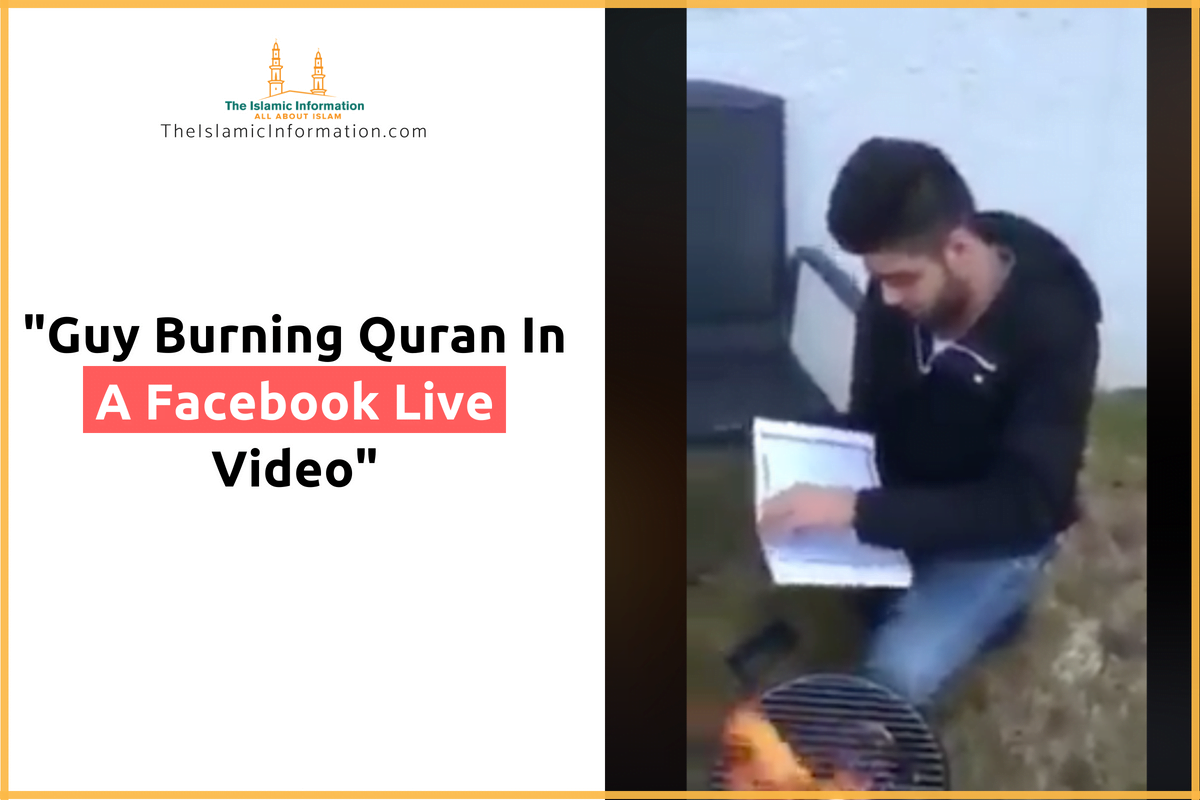 Guy Burning Quran In A Facebook Live Video