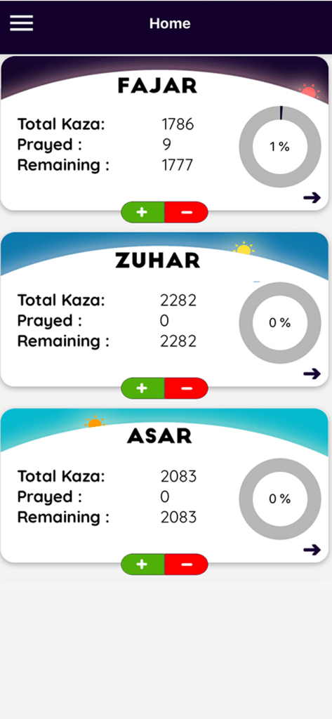 kaza salat catching up app