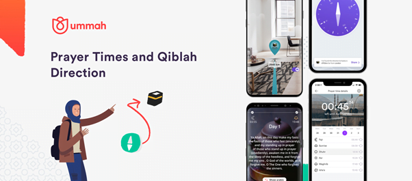 prayer times and qibla direction app