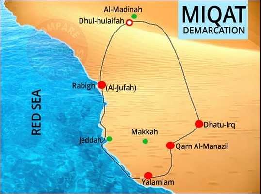 Miqat Locations To Wear Ihram If Performing Hajj Or Umrah