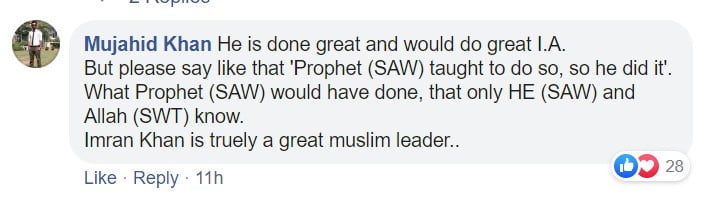 Comment About Mufti Menk Comparing Imran Khan To Prophet Muhammad (4)