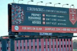 US Billboard Hadith Prophet Muhammad Coronavirus