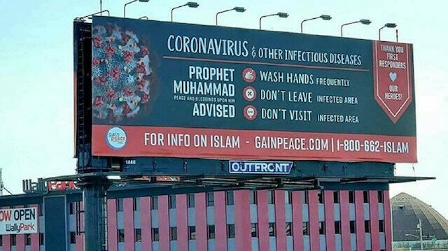 US Billboard Hadith Prophet Muhammad Coronavirus