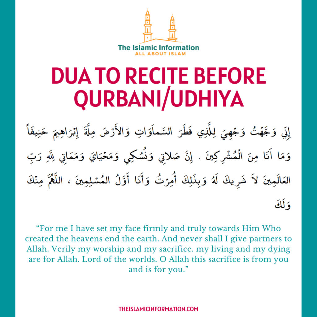 Dua for Qurbani / Udhiya, Dua to Recite Before and After Sacrifice