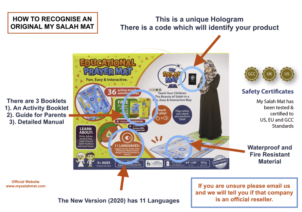 How to recognise an original My Salah Mat 1