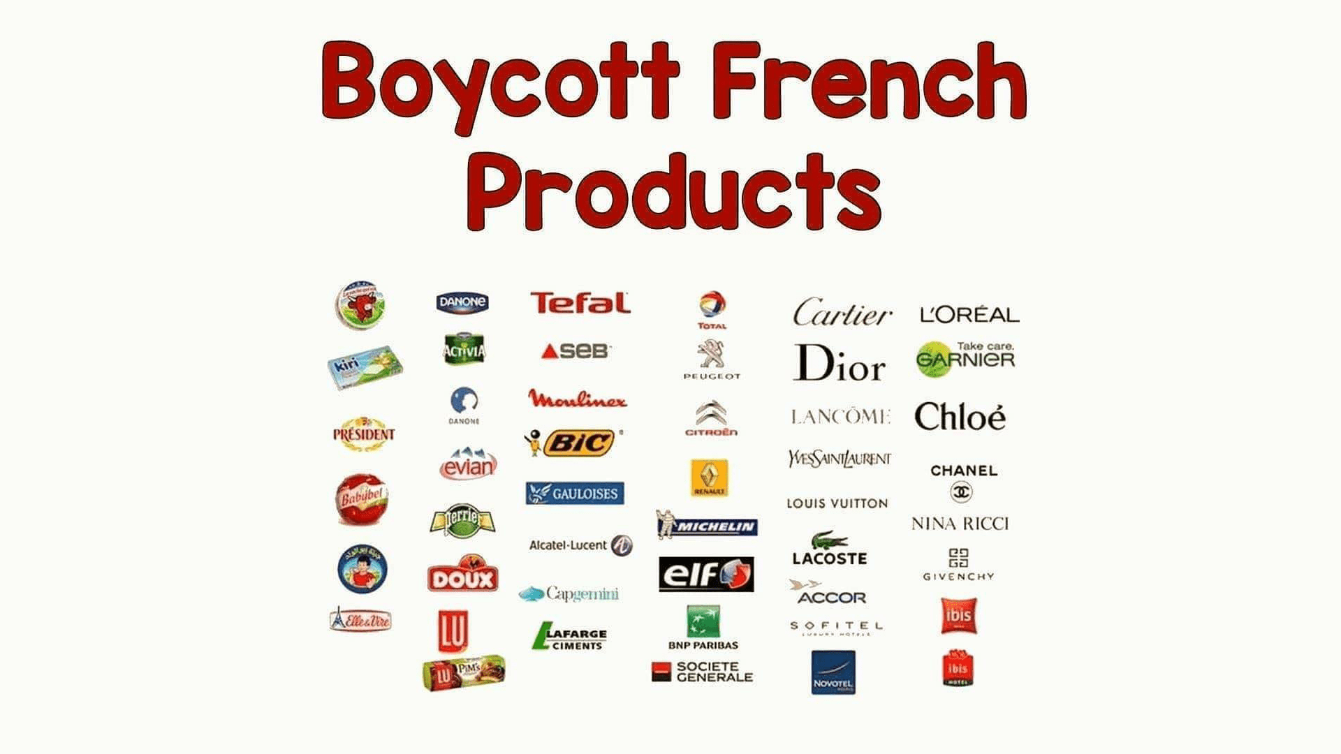 List of French Products Muslims Boycotting