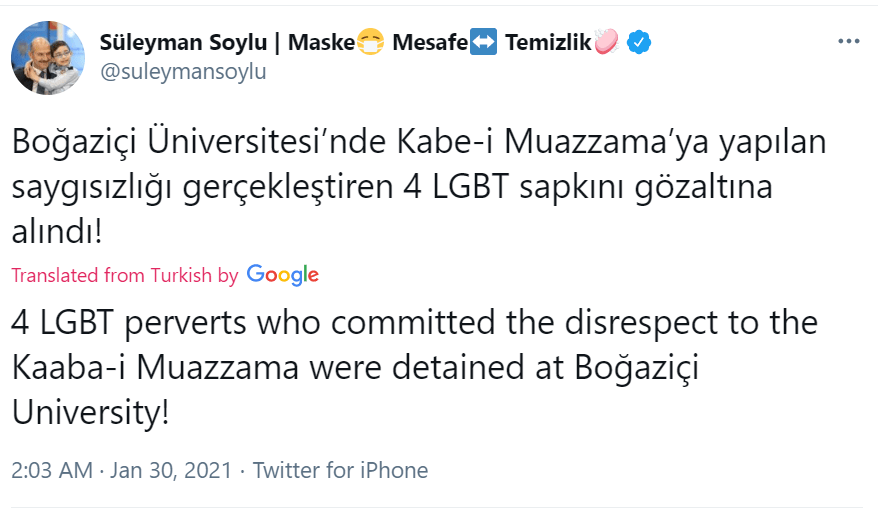 suleyman soylu LGBT