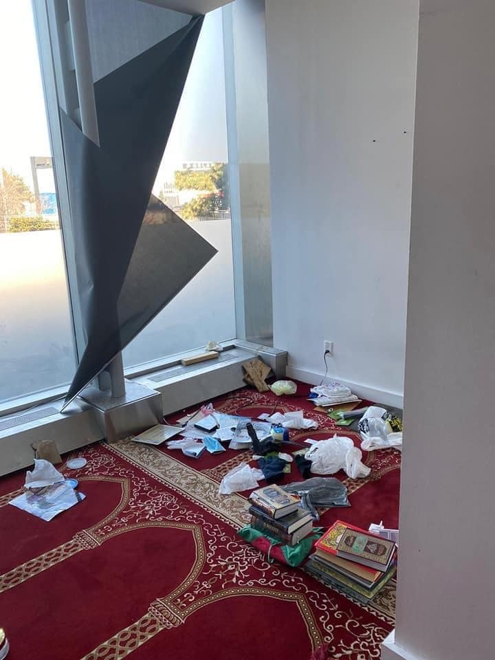 pearson airport mosque vandalized