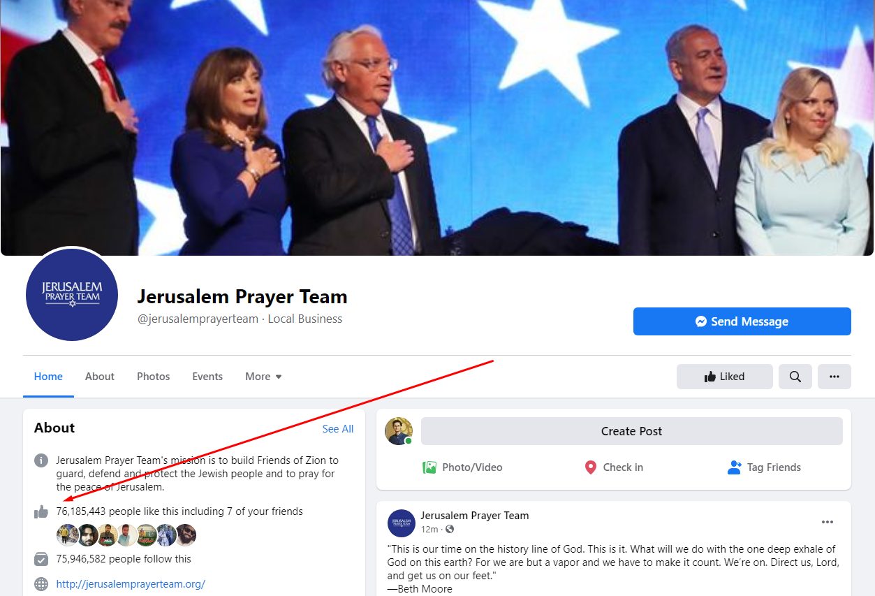 jerusalem prayer team 76 Million Likes Without Consent
