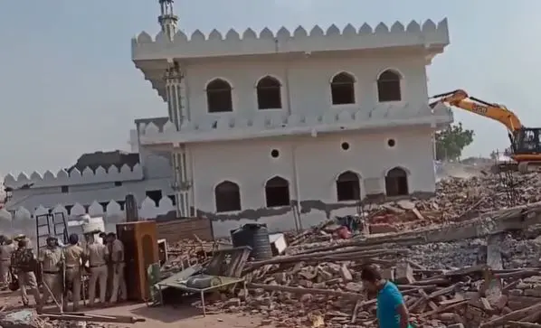 ancient mosque got demolished to the ground in Haryana