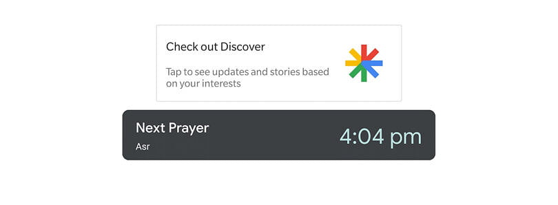 google discover prayer time