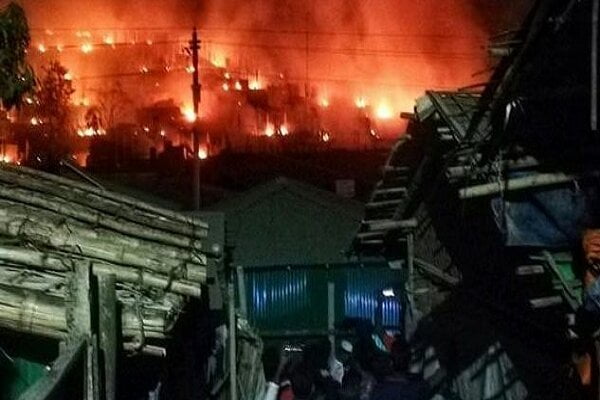 Fires in Rohingya refugee camps