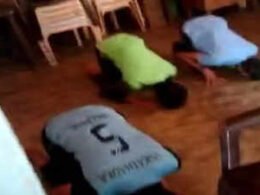Muslim Students Performing Namaz In Karnataka School During Ban On Religious Activities