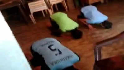 Muslim Students Performing Namaz In Karnataka School During Ban On Religious Activities