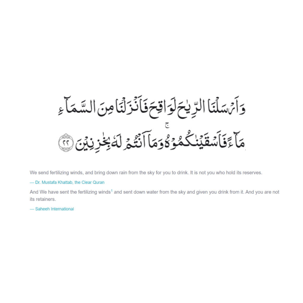 Surah Al Hijr Verse 22