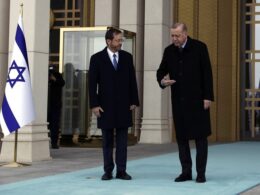 Israeli President with erdogan In Turkey