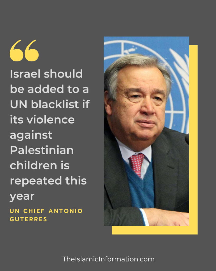 UN chief Antonio Guterres about Israel