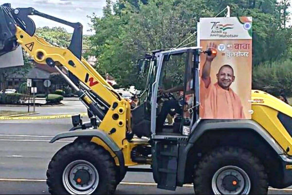bulldozer in india day parade new jersey