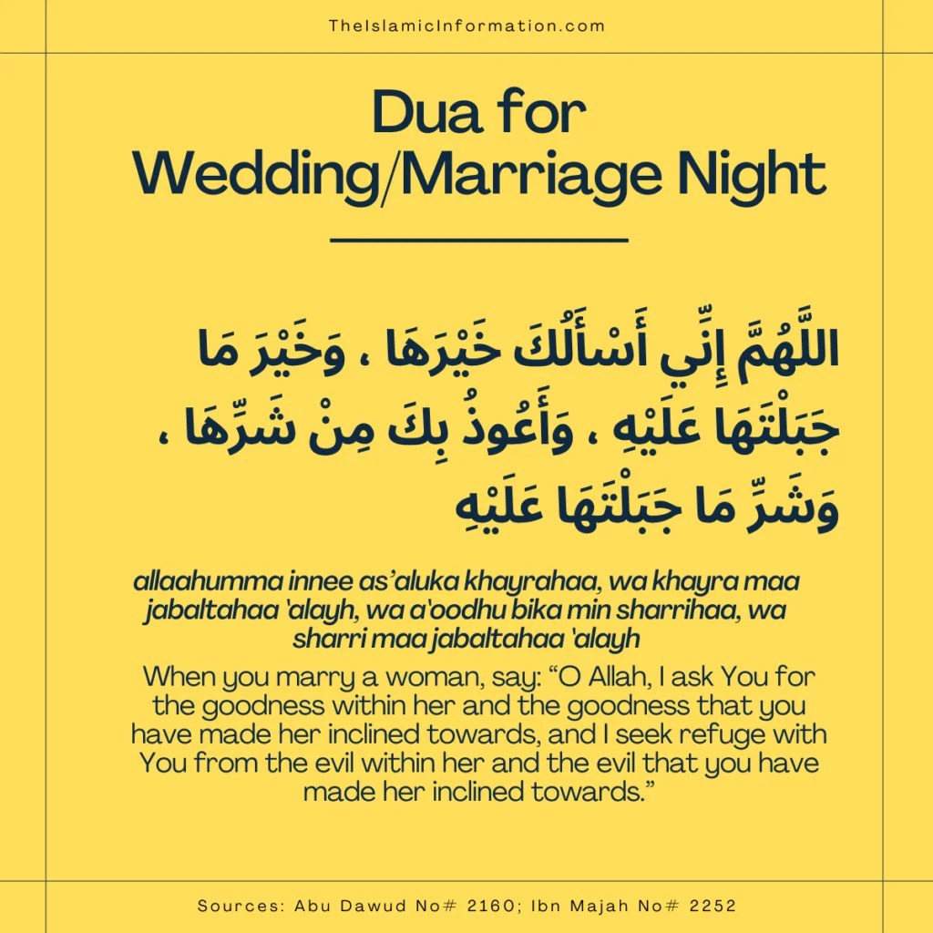 Dua For First Wedding Night (Marriage Night)
