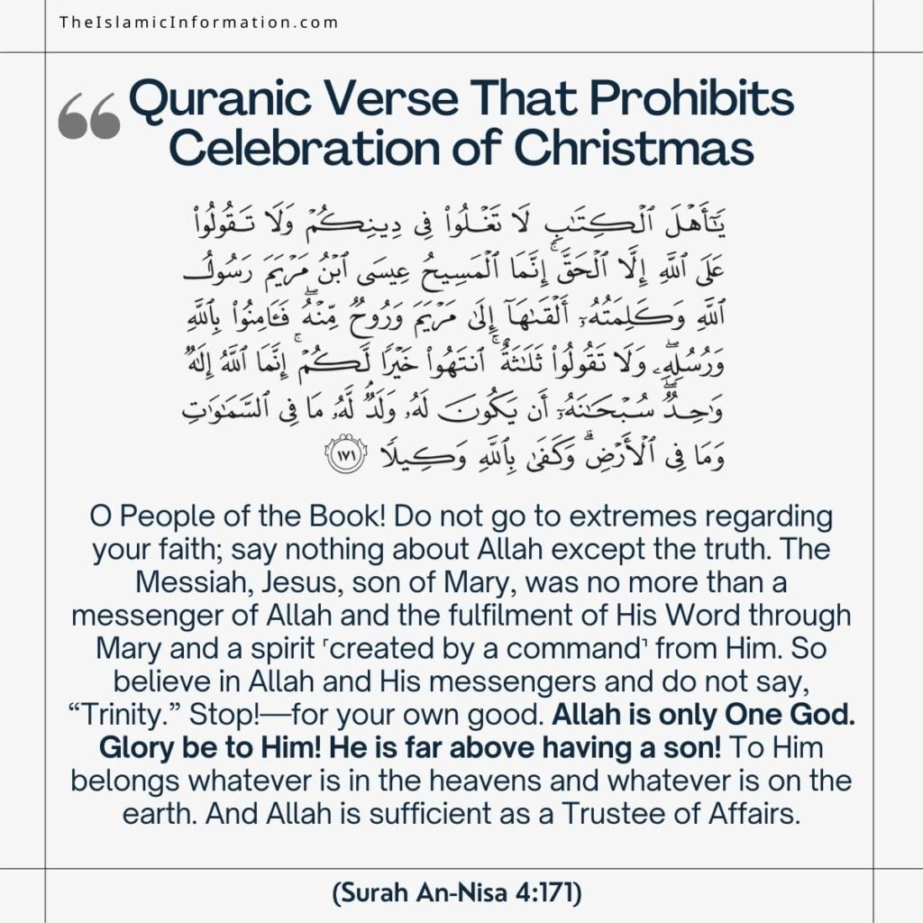 quran verse prohibit christmas celebration