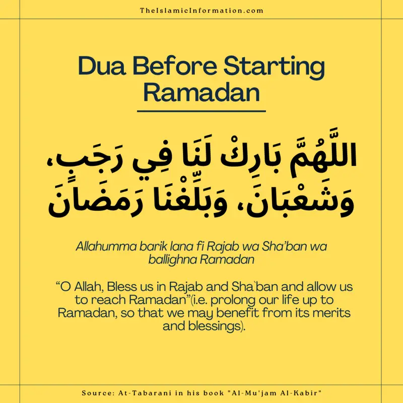 Dua Before Starting Ramadan