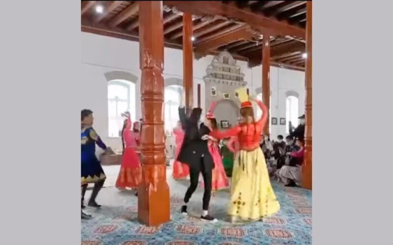 Chinese Tourists Sing and Dance Inside Mosque