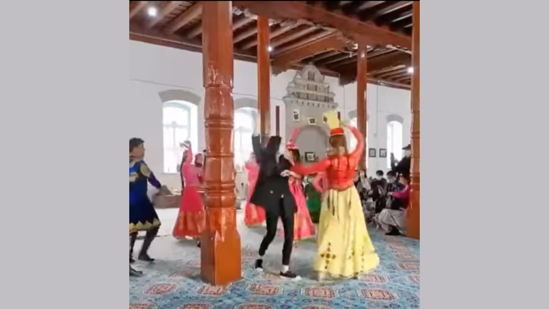 Chinese Tourists Sing and Dance Inside Mosque