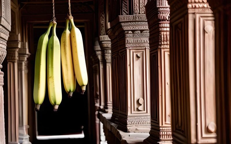 BANANA INSIDE A HINDU TEMPLE IN INDIA