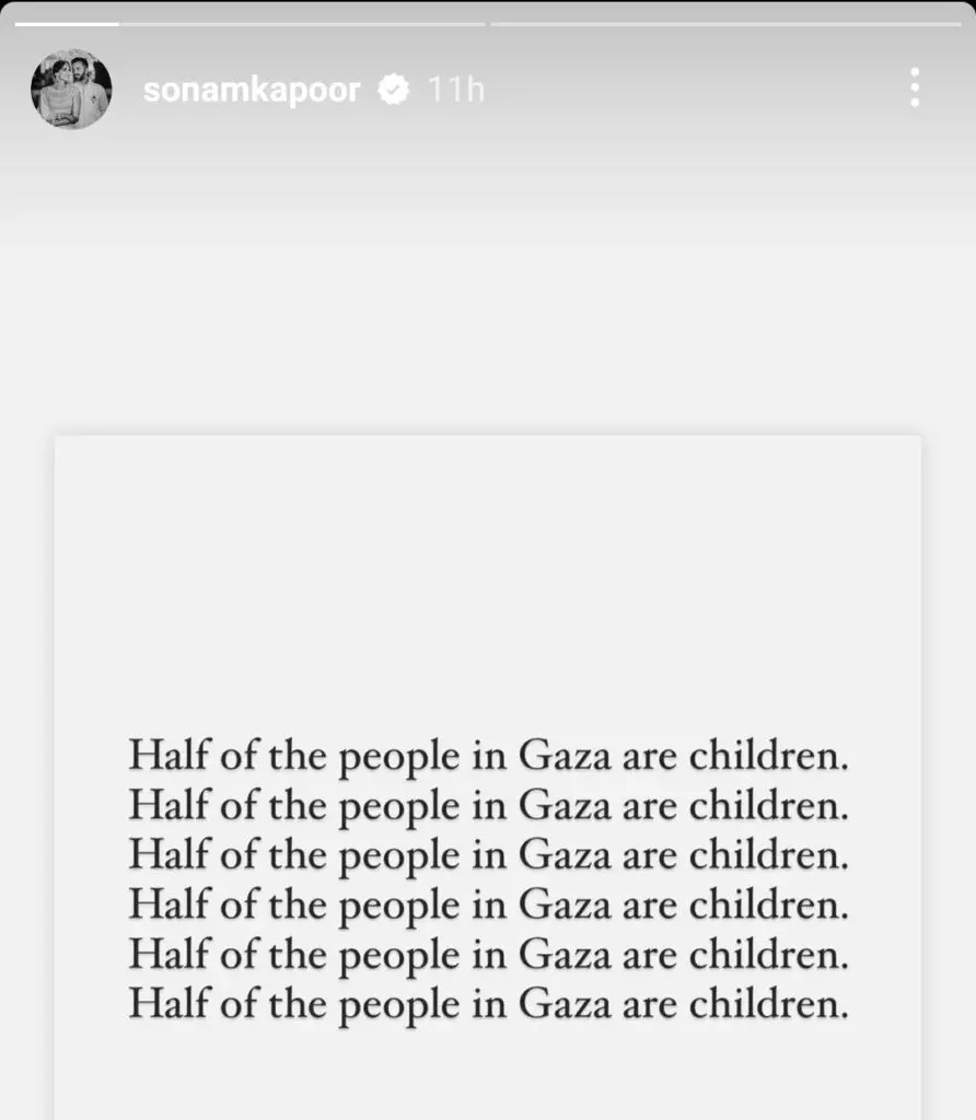 Sonam Kapoor Gaza