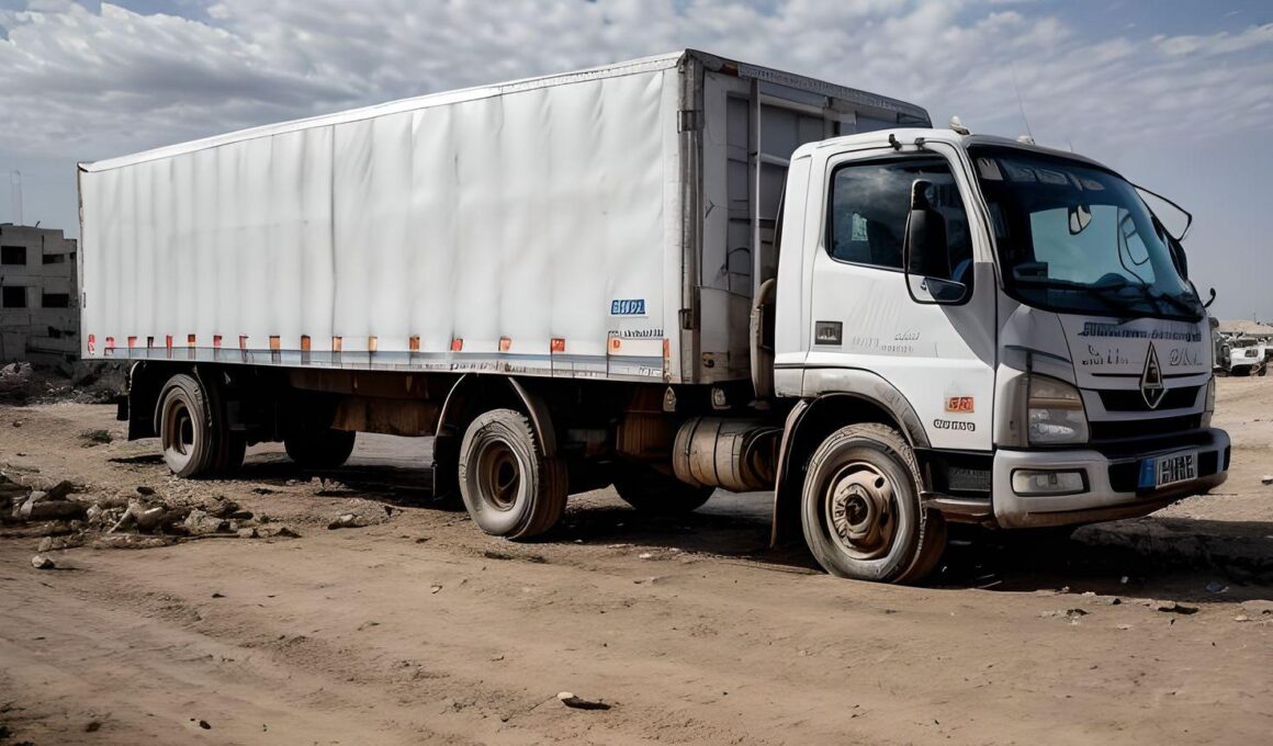 aid truck in gaza palestine