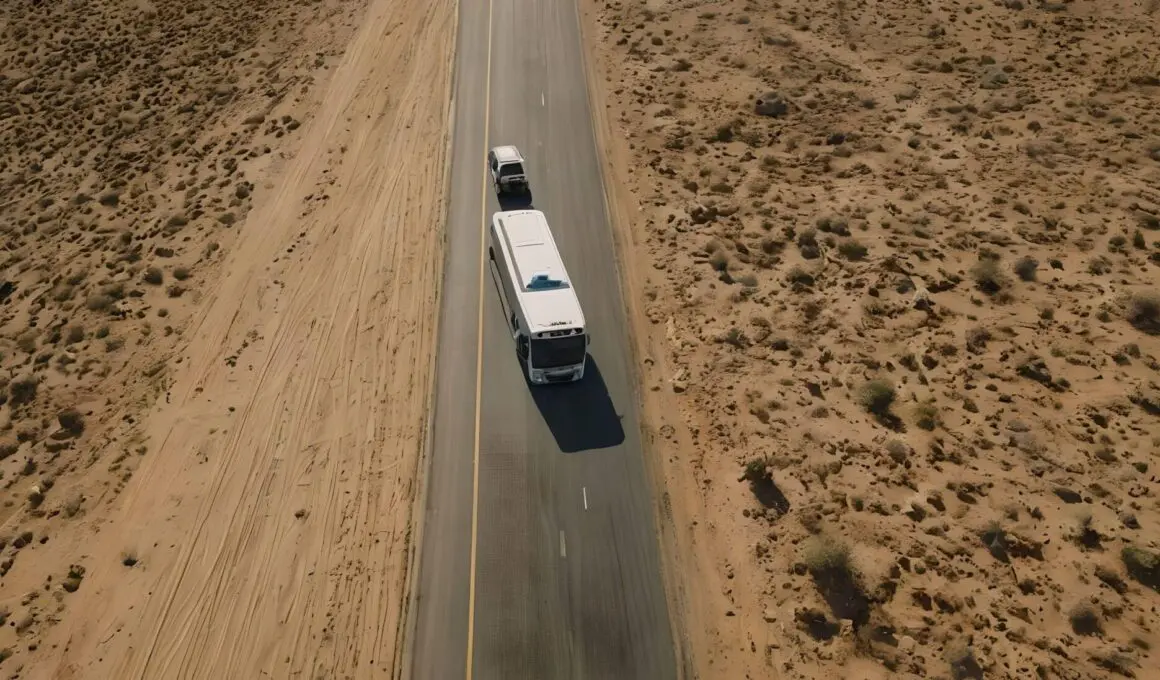 bus in the desert