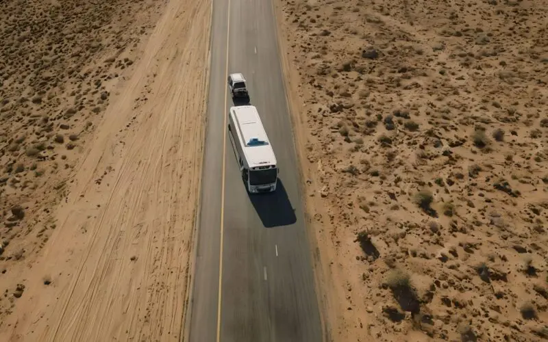 bus in the desert