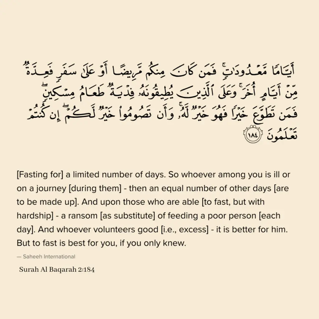 Surah Al Baqarah 2 184