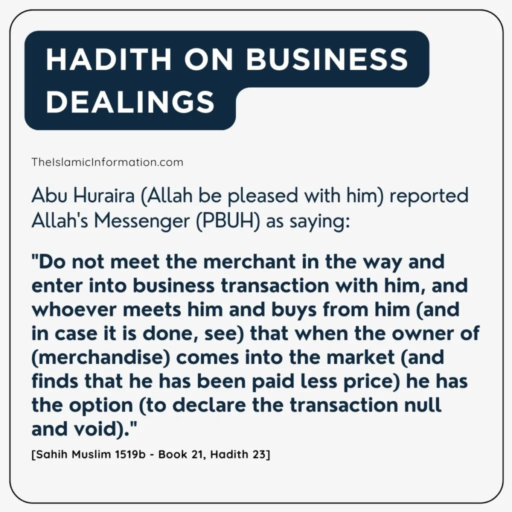 Hadith on business dealings