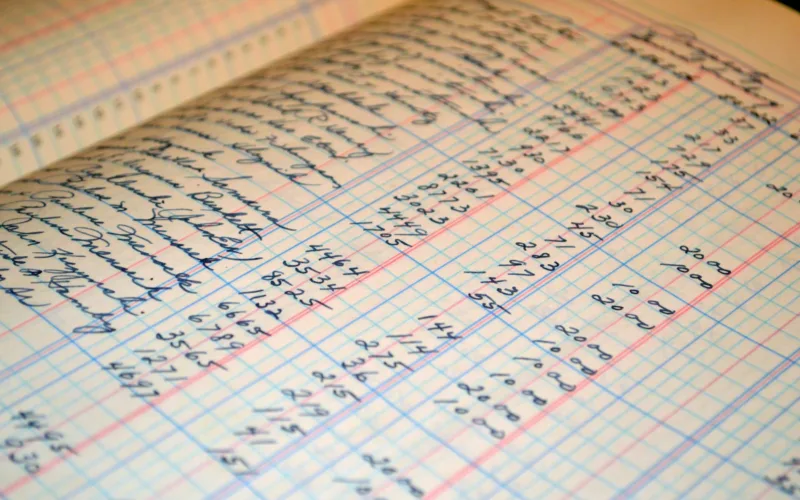 close up photo of ledger s list