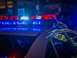 a police car with lights on top
